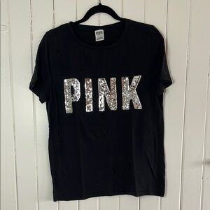 Victoria's Secret PINK Black Sequin T-Shirt